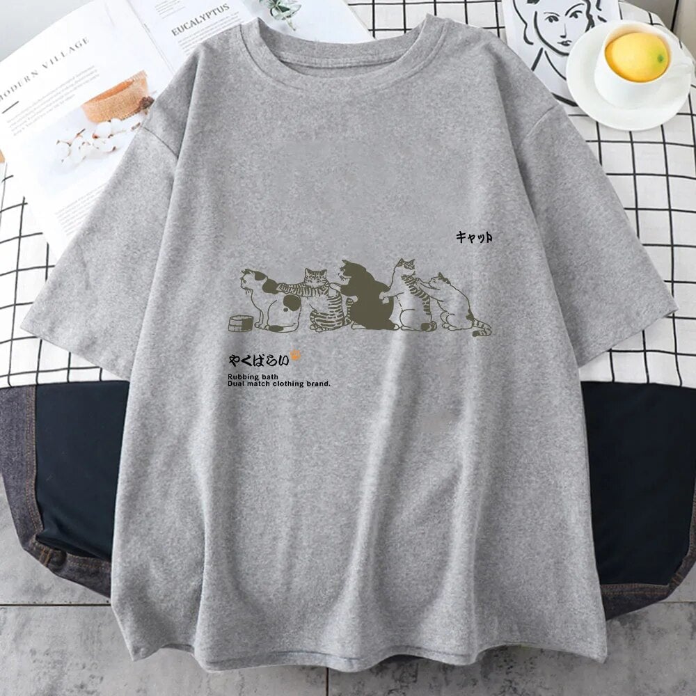 kawaiies-softtoys-plushies-kawaii-plush-Cats Scratching Cats Backs Unisex Tee Tops 
