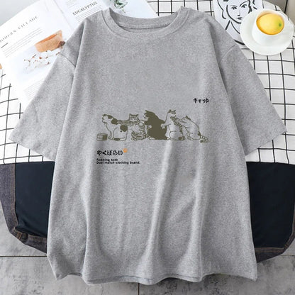 kawaiies-softtoys-plushies-kawaii-plush-Cats Scratching Cats Backs Unisex Tee Tops 
