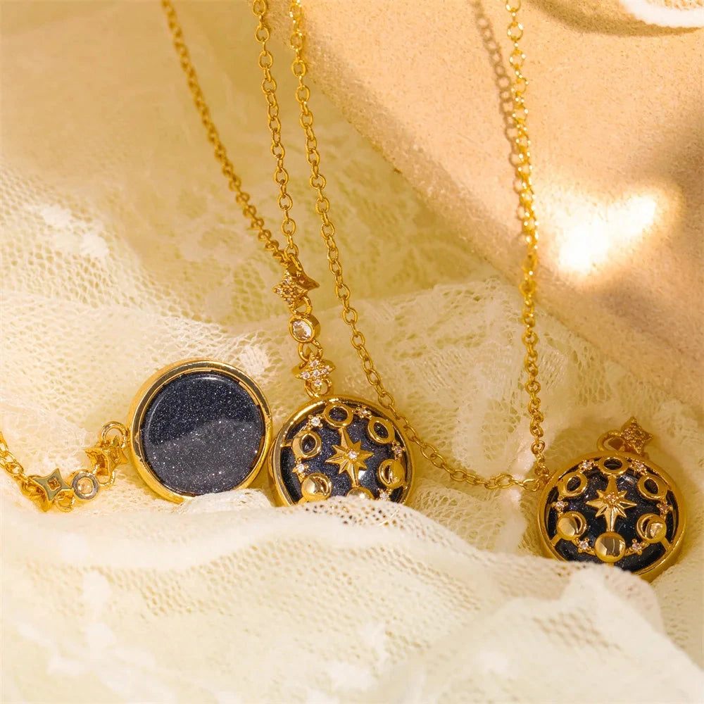 kawaiies-softtoys-plushies-kawaii-plush-Celestial Galaxy Gold Necklace Jewelry 