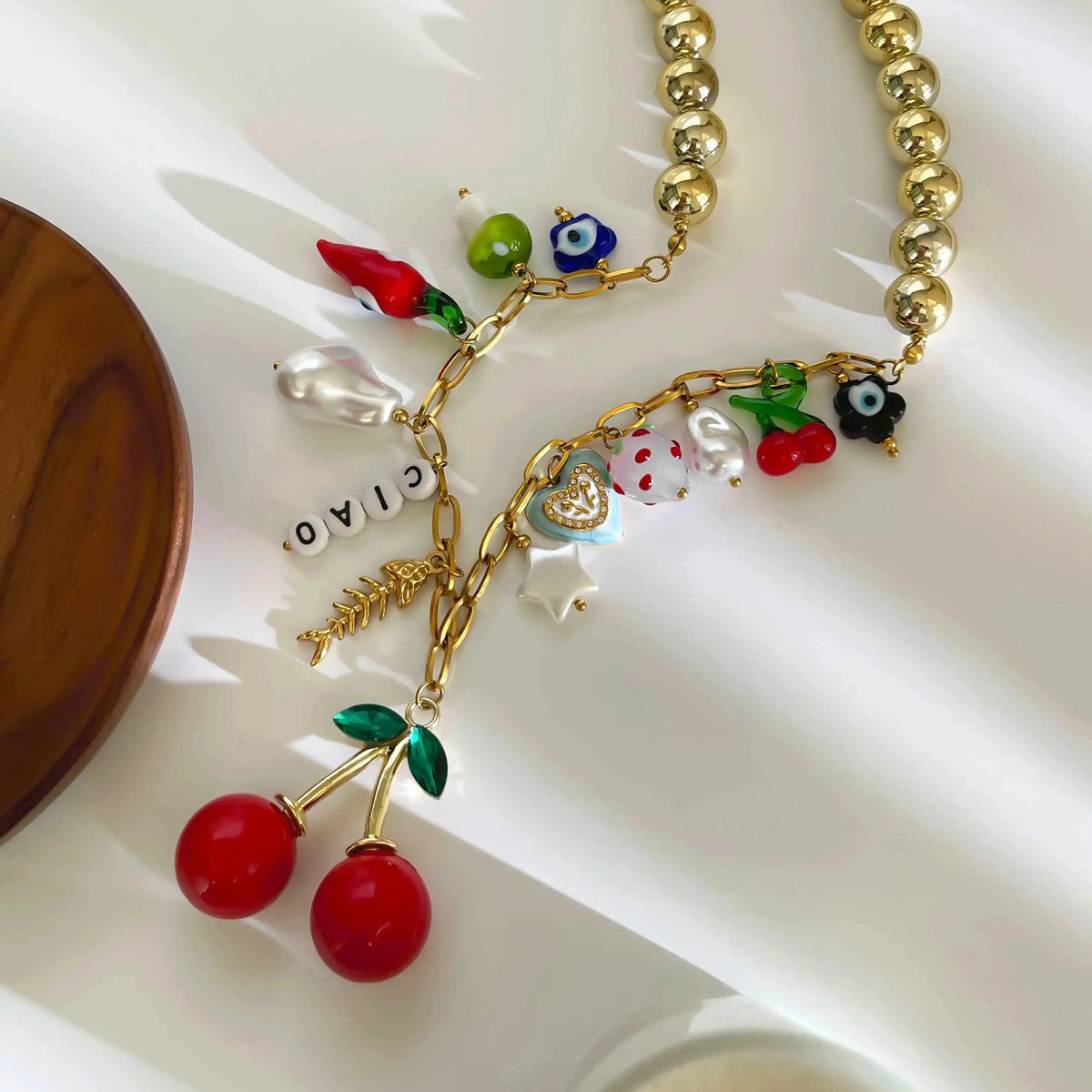 kawaiies-softtoys-plushies-kawaii-plush-Cherry Pop Maximalist Charm Necklace Jewelry 