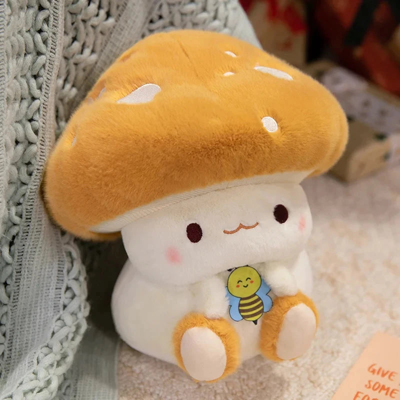 kawaiies-softtoys-plushies-kawaii-plush-Chibi Mushroom Plush Buddies Soft toy Yellow Smiling 