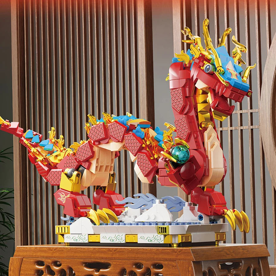 kawaiies-softtoys-plushies-kawaii-plush-Chinese Lunar Red Blue-Tipped Dragon Building Blocks Build it 