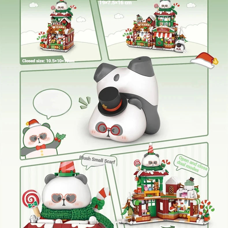 kawaiies-softtoys-plushies-kawaii-plush-Christmas Foldable Panda Shops Micro Building Sets Build it 