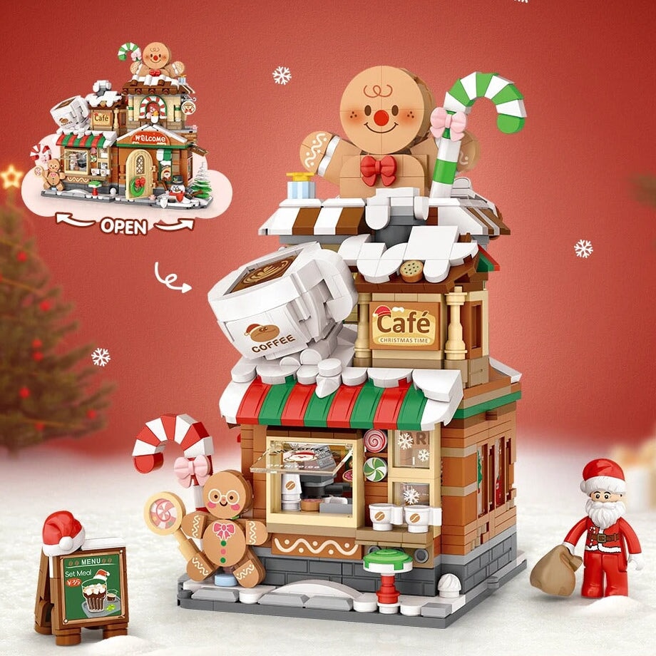 Christmas Gingerbread Cafe & Panda Shop Micro Building Set – Kawaiies