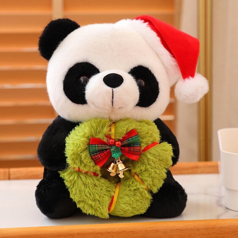 kawaiies-softtoys-plushies-kawaii-plush-Christmas Santa Panda Plushies Soft toy Wreath 