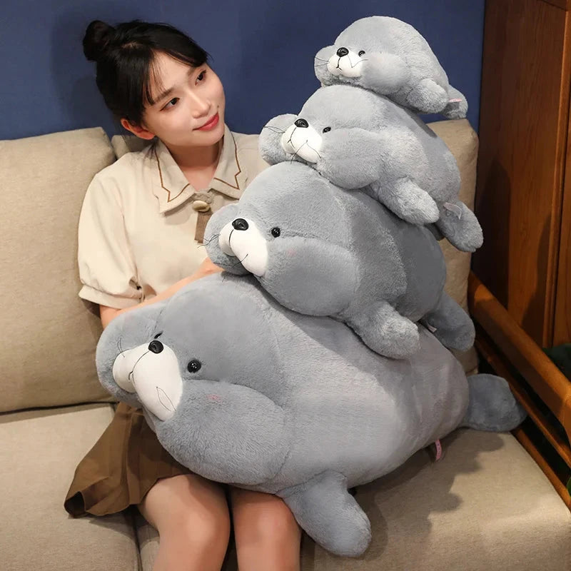 kawaiies-softtoys-plushies-kawaii-plush-Chubby Cheeks White Grey Seal Soft toy 