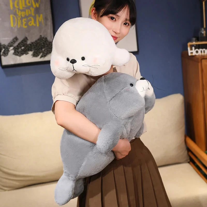 kawaiies-softtoys-plushies-kawaii-plush-Chubby Cheeks White Grey Seal Soft toy 