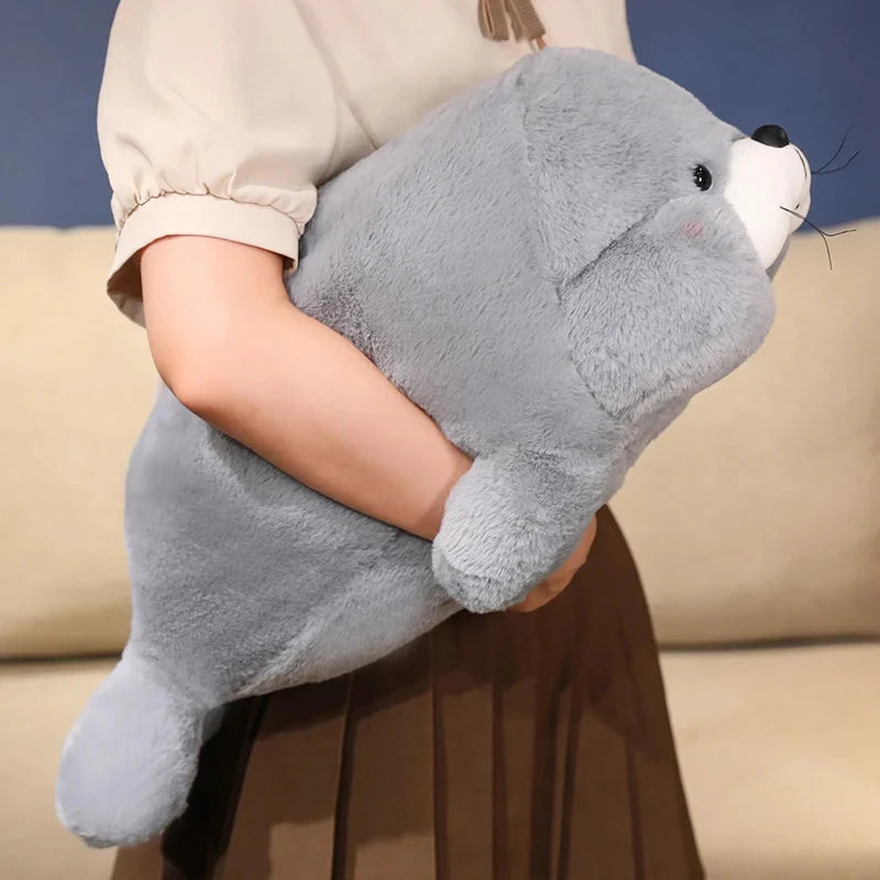 kawaiies-softtoys-plushies-kawaii-plush-Chubby Cheeks White Grey Seal Soft toy 