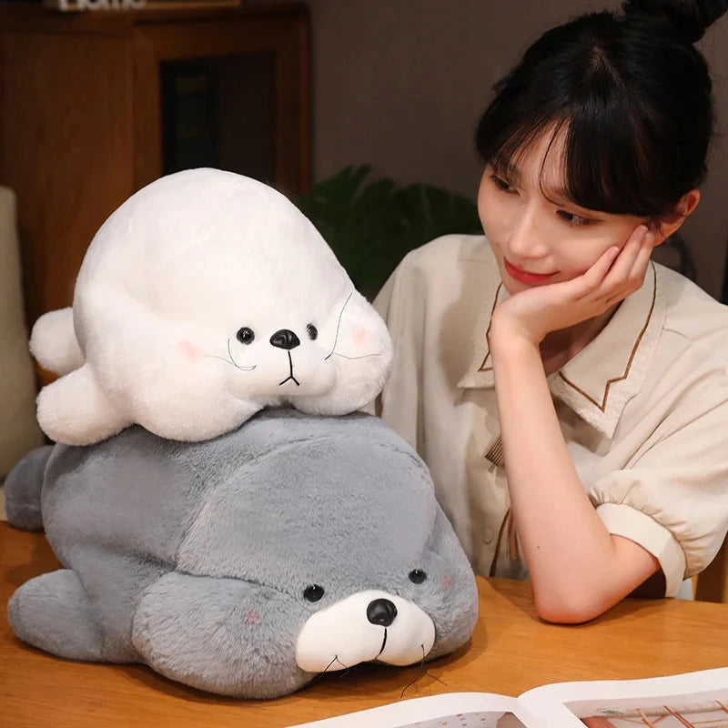 kawaiies-softtoys-plushies-kawaii-plush-Chubby Cheeks White Grey Seal Soft toy 