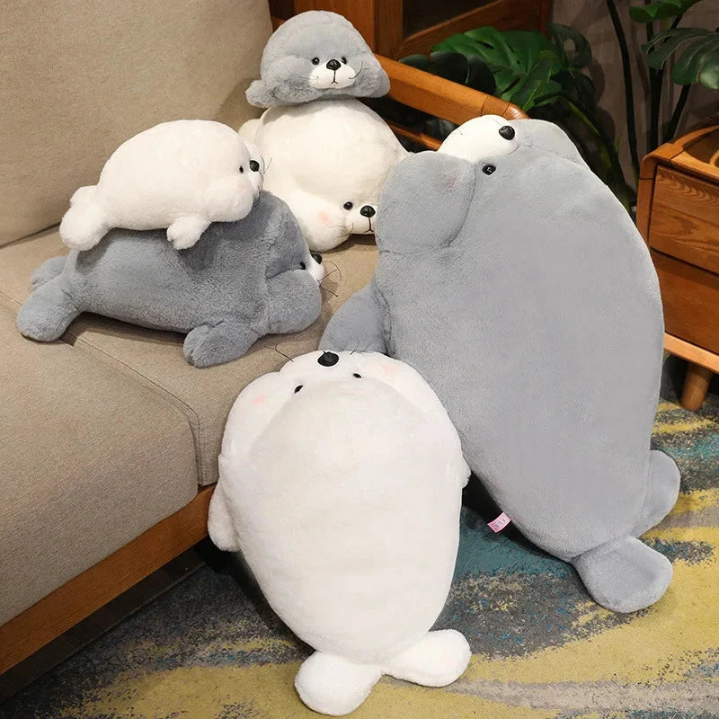 kawaiies-softtoys-plushies-kawaii-plush-Chubby Cheeks White Grey Seal Soft toy 