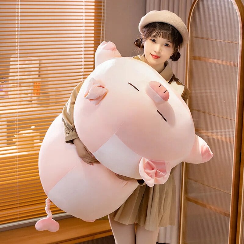 kawaiies-softtoys-plushies-kawaii-plush-Chubby Chonky Pink Piggy Plushies | NEW Soft toy Sleeping 39in / 100cm 