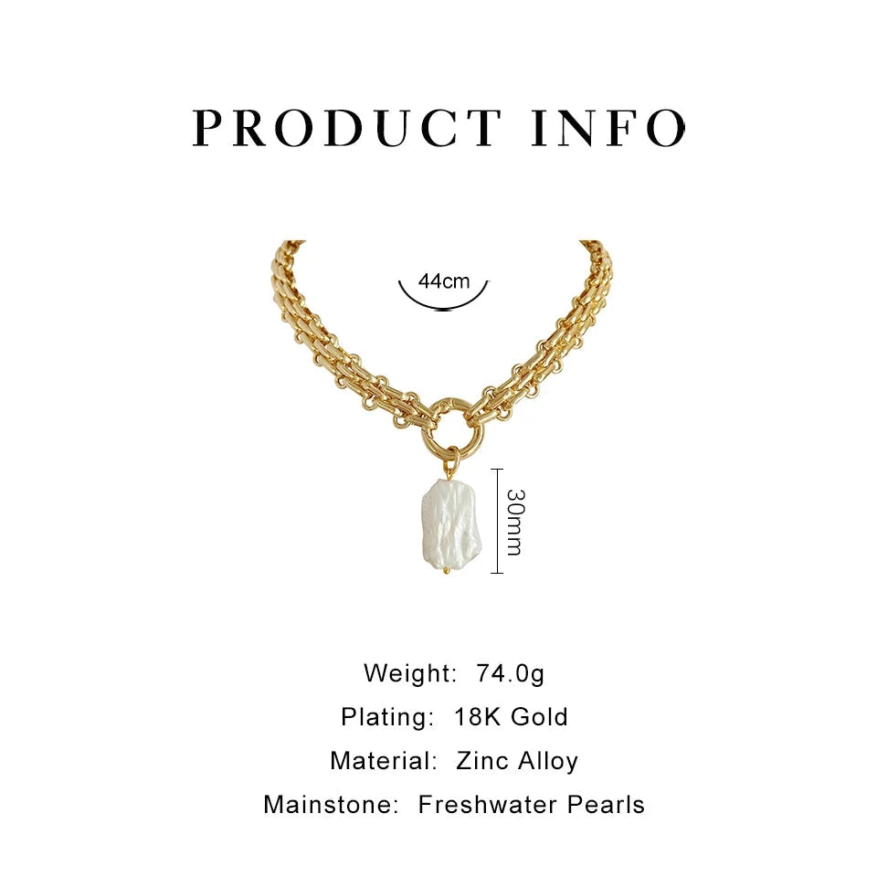 kawaiies-softtoys-plushies-kawaii-plush-Chunky Chain Pearl Pendant Necklace Jewelry 