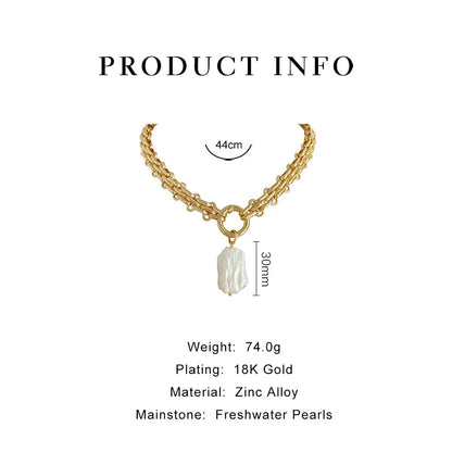 kawaiies-softtoys-plushies-kawaii-plush-Chunky Chain Pearl Pendant Necklace Jewelry 