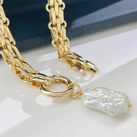 kawaiies-softtoys-plushies-kawaii-plush-Chunky Chain Pearl Pendant Necklace Jewelry 