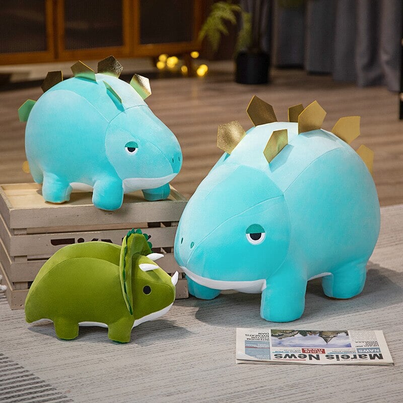kawaiies-softtoys-plushies-kawaii-plush-Chunky Kawaii Dinosaur Triceratops Stegosaurus Plushies | NEW Soft toy 