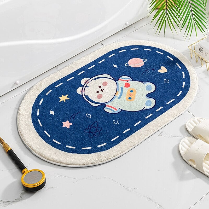Circle Oval Bear Bunny Bathroom Mat Collection – Kawaiies