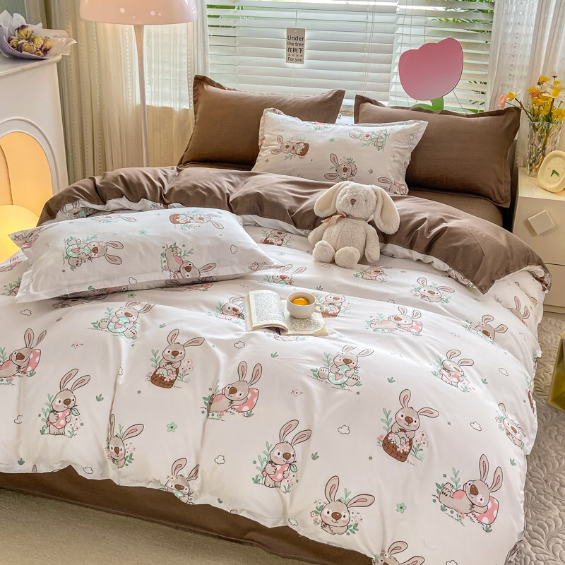 kawaiies-softtoys-plushies-kawaii-plush-Classic Rabbit Bedding Set Bedding Sets Single 