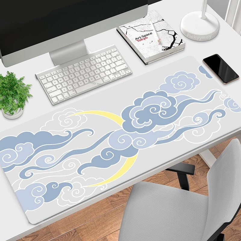 kawaiies-softtoys-plushies-kawaii-plush-Cloud Illustrations Large Mouse Pad Collection Mouse Pads Large Moon 30 x 60cm 