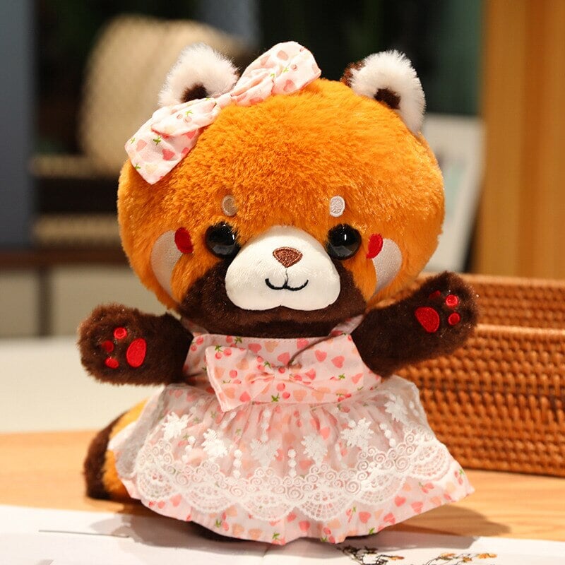 kawaiies-softtoys-plushies-kawaii-plush-Cosplay Chai the Red Panda Plushie | NEW Soft toy Rose Dress 