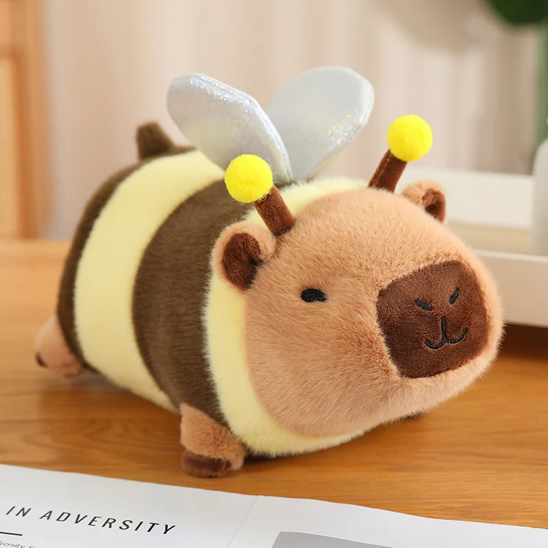 kawaiies-softtoys-plushies-kawaii-plush-Cosplay Laying Capybara Animal Plush Soft toy Bee 25cm 