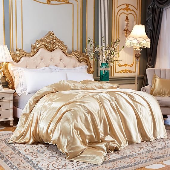 kawaiies-softtoys-plushies-kawaii-plush-Cream Baby Blue Luxury Satin Bedding Set Bedding Sets 