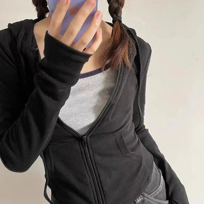 kawaiies-softtoys-plushies-kawaii-plush-Cropped Soft Stretch Zip-Up Hoodie Apparel 