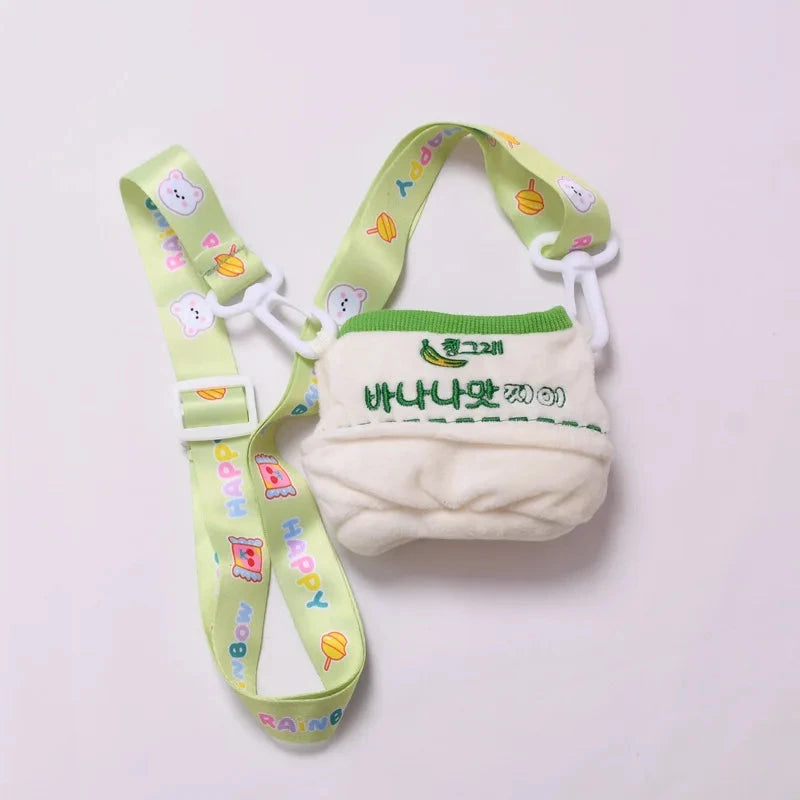 kawaiies-softtoys-plushies-kawaii-plush-. Cute Banana Milk Labubu Outfit with Straps Accessories 1 no doll 