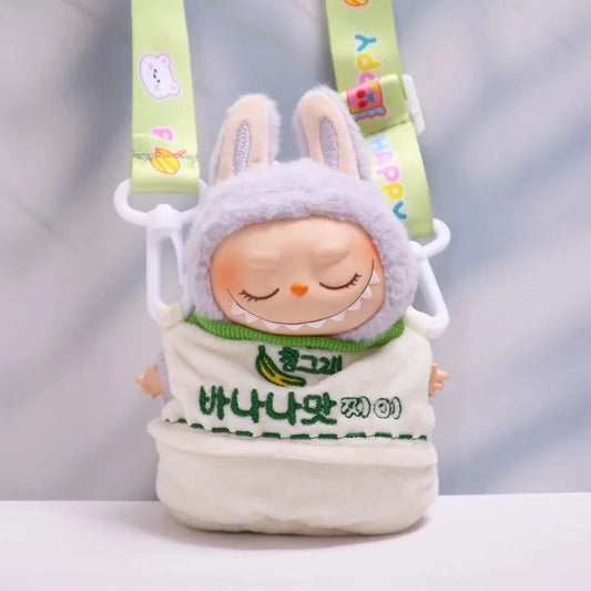 kawaiies-softtoys-plushies-kawaii-plush-. Cute Banana Milk Labubu Outfit with Straps Accessories 