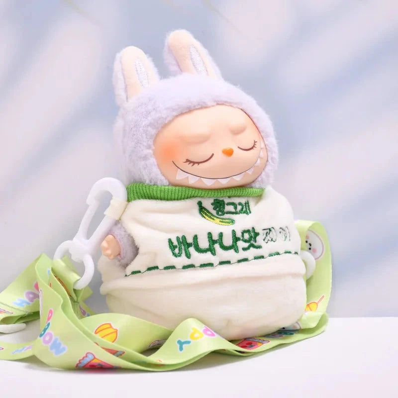 kawaiies-softtoys-plushies-kawaii-plush-. Cute Banana Milk Labubu Outfit with Straps Accessories 