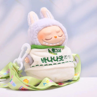 kawaiies-softtoys-plushies-kawaii-plush-. Cute Banana Milk Labubu Outfit with Straps Accessories 
