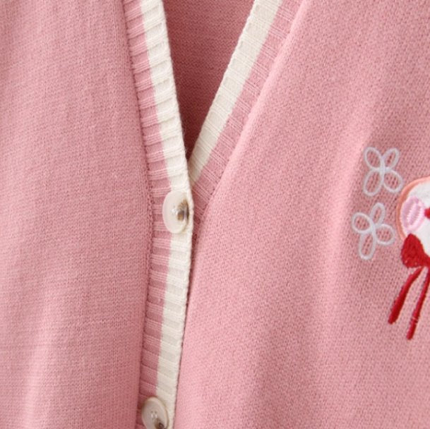 kawaiies-softtoys-plushies-kawaii-plush-Cute Bunny Long Sleeve Knitted Pink Cream Black Cardigans Tops Apparel 