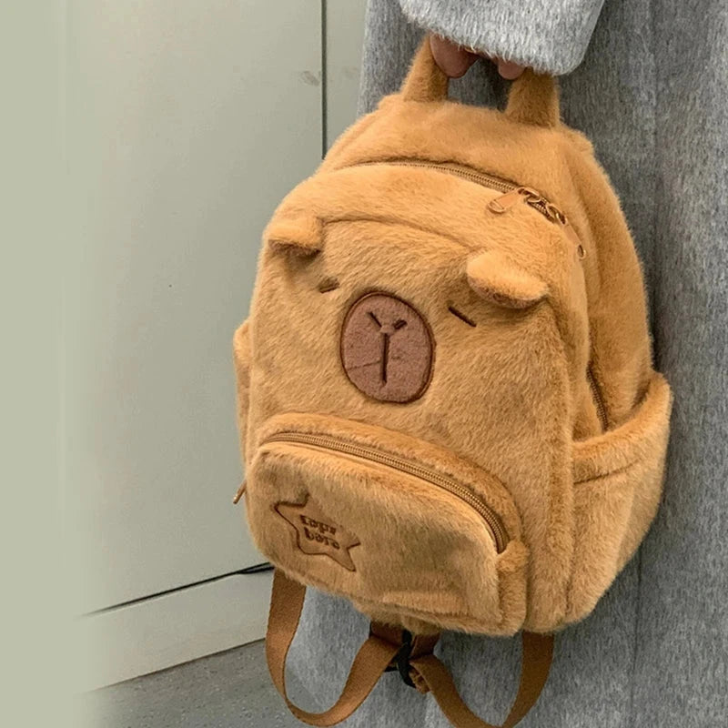kawaiies-softtoys-plushies-kawaii-plush-Cute Capybara Plush Backpack Bags 