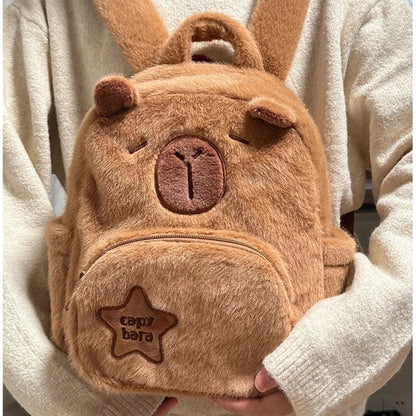 kawaiies-softtoys-plushies-kawaii-plush-Cute Capybara Plush Backpack Bags 