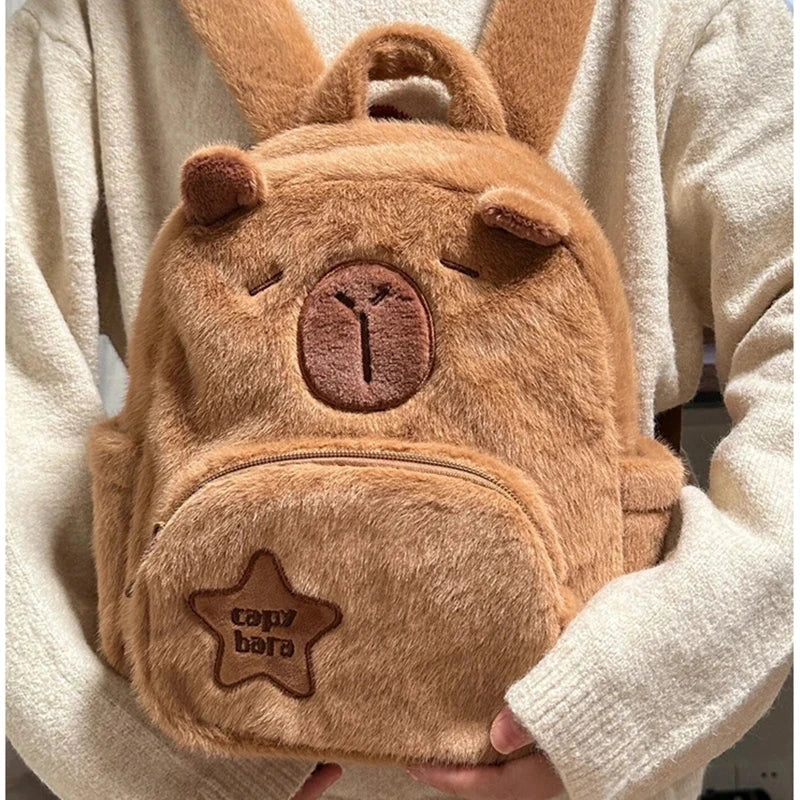 kawaiies-softtoys-plushies-kawaii-plush-Cute Capybara Plush Backpack Bags 