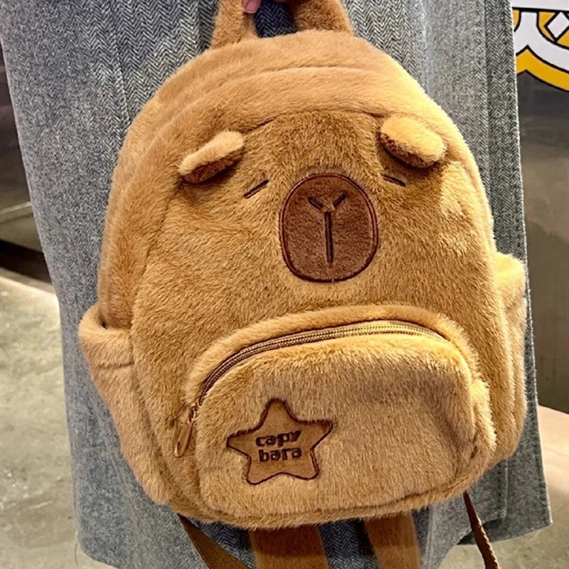 kawaiies-softtoys-plushies-kawaii-plush-Cute Capybara Plush Backpack Bags 