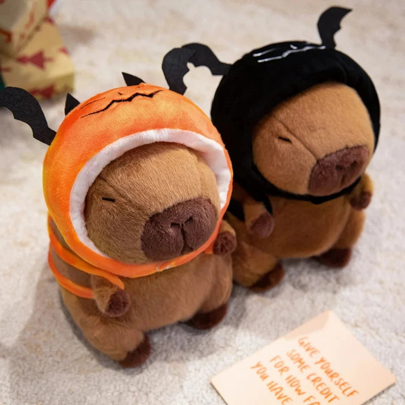 kawaiies-softtoys-plushies-kawaii-plush-Cute Halloween Pumpkin Hat Bat Capybara Plush Soft toy 