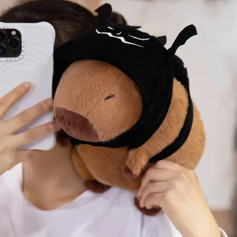 kawaiies-softtoys-plushies-kawaii-plush-Cute Halloween Pumpkin Hat Bat Capybara Plush Soft toy 