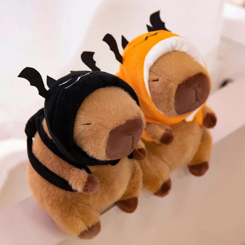 kawaiies-softtoys-plushies-kawaii-plush-Cute Halloween Pumpkin Hat Bat Capybara Plush Soft toy 
