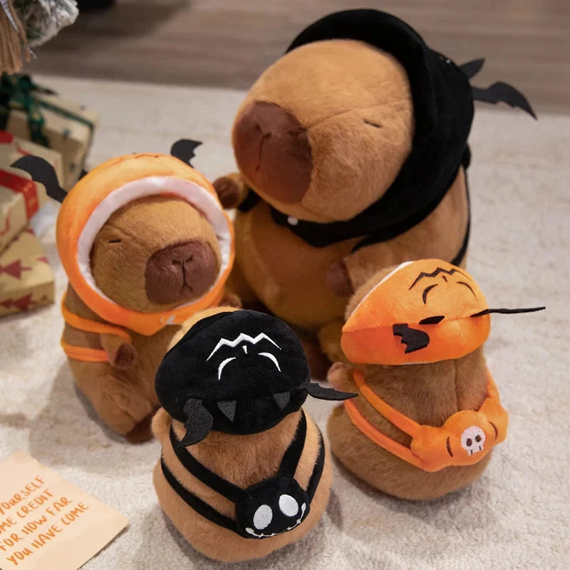 kawaiies-softtoys-plushies-kawaii-plush-Cute Halloween Pumpkin Hat Bat Capybara Plush Soft toy 