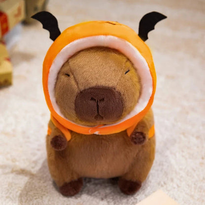 kawaiies-softtoys-plushies-kawaii-plush-Cute Halloween Pumpkin Hat Bat Capybara Plush Soft toy 