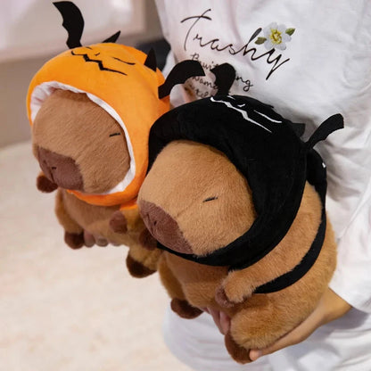 kawaiies-softtoys-plushies-kawaii-plush-Cute Halloween Pumpkin Hat Bat Capybara Plush Soft toy 