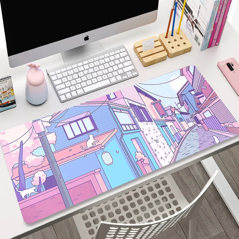 kawaiies-softtoys-plushies-kawaii-plush-Cute Japanese-themed Cat Large Mouse Pad Collection 1 Accessories Alleyway 300x600x2mm 
