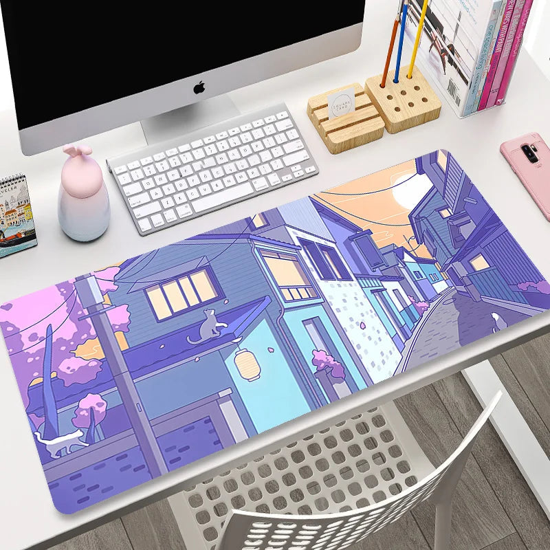 kawaiies-softtoys-plushies-kawaii-plush-Cute Japanese-themed Cat Large Mouse Pad Collection 2 Accessories Alley Way 30 x 60cm 