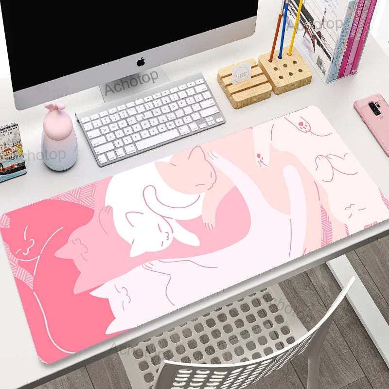 kawaiies-softtoys-plushies-kawaii-plush-Cute Japanese-themed Cat Large Mouse Pad Collection 2 Accessories Pink Swirl 30 x 60cm 