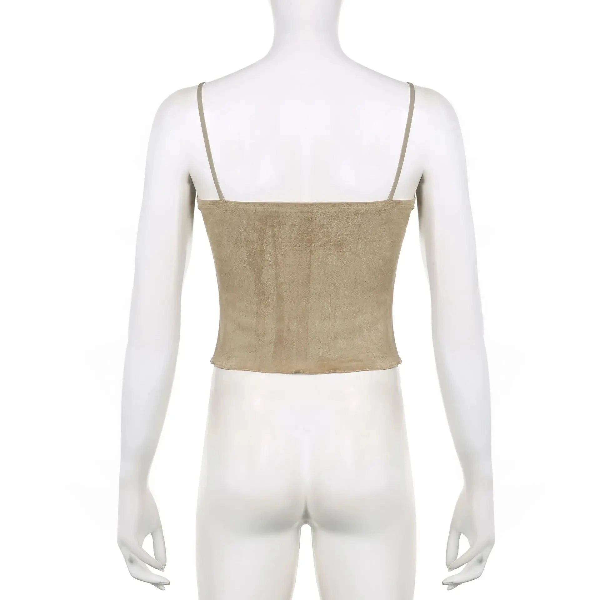 kawaiies-softtoys-plushies-kawaii-plush-Cute Khaki Lace Spaghetti Vest Tops 