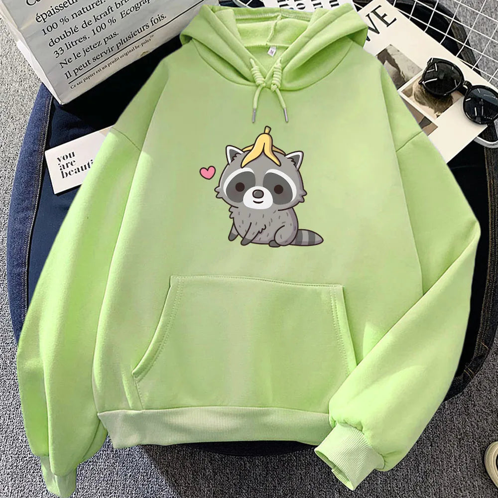 Cute Raccoon with Banana Unisex Hoodie – Kawaiies
