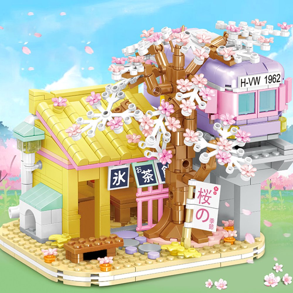 kawaiies-softtoys-plushies-kawaii-plush-Cute Sakura Station Wine House Micro Building Set Build it Sakura Station 590pcs 