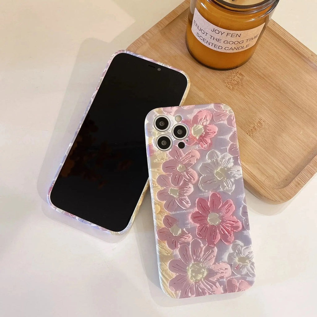 kawaiies-softtoys-plushies-kawaii-plush-Daisy Flower Oil Painting iPhone Case Accessories 