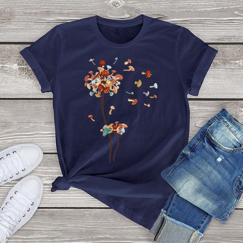 kawaiies-softtoys-plushies-kawaii-plush-Dandelion Flying Mushroom Seed Tee Apparel Navy XS 