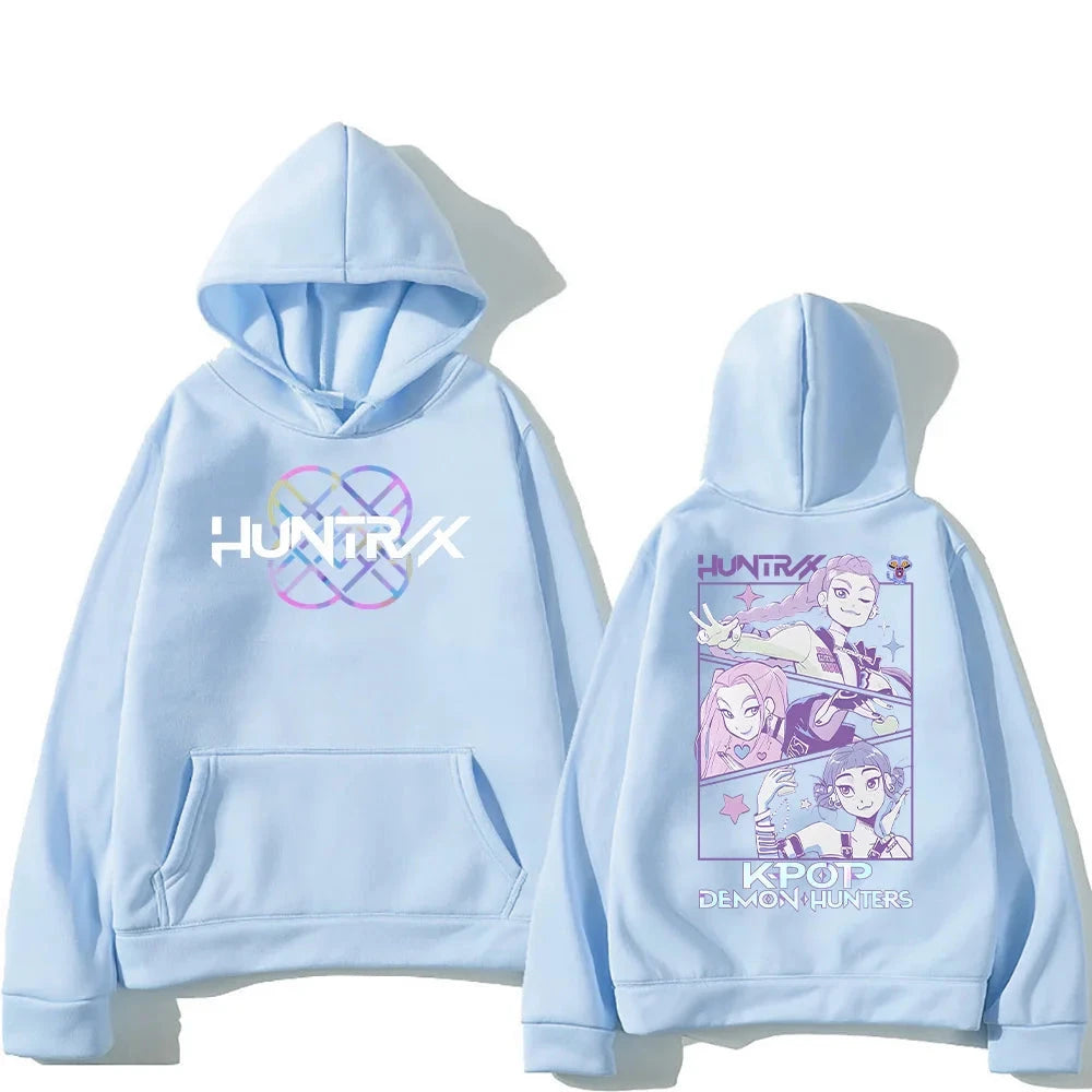 kawaiies-softtoys-plushies-kawaii-plush-Demon Hunter Huntrix Girls Manga Unisex Hoodie Apparel Blue XS 